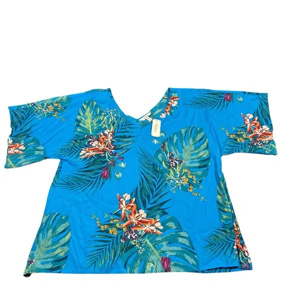 Soma 3 Piece PJ Set Size Medium Glamour Foliage Blue Sea NWT - Picture 2 of 11
